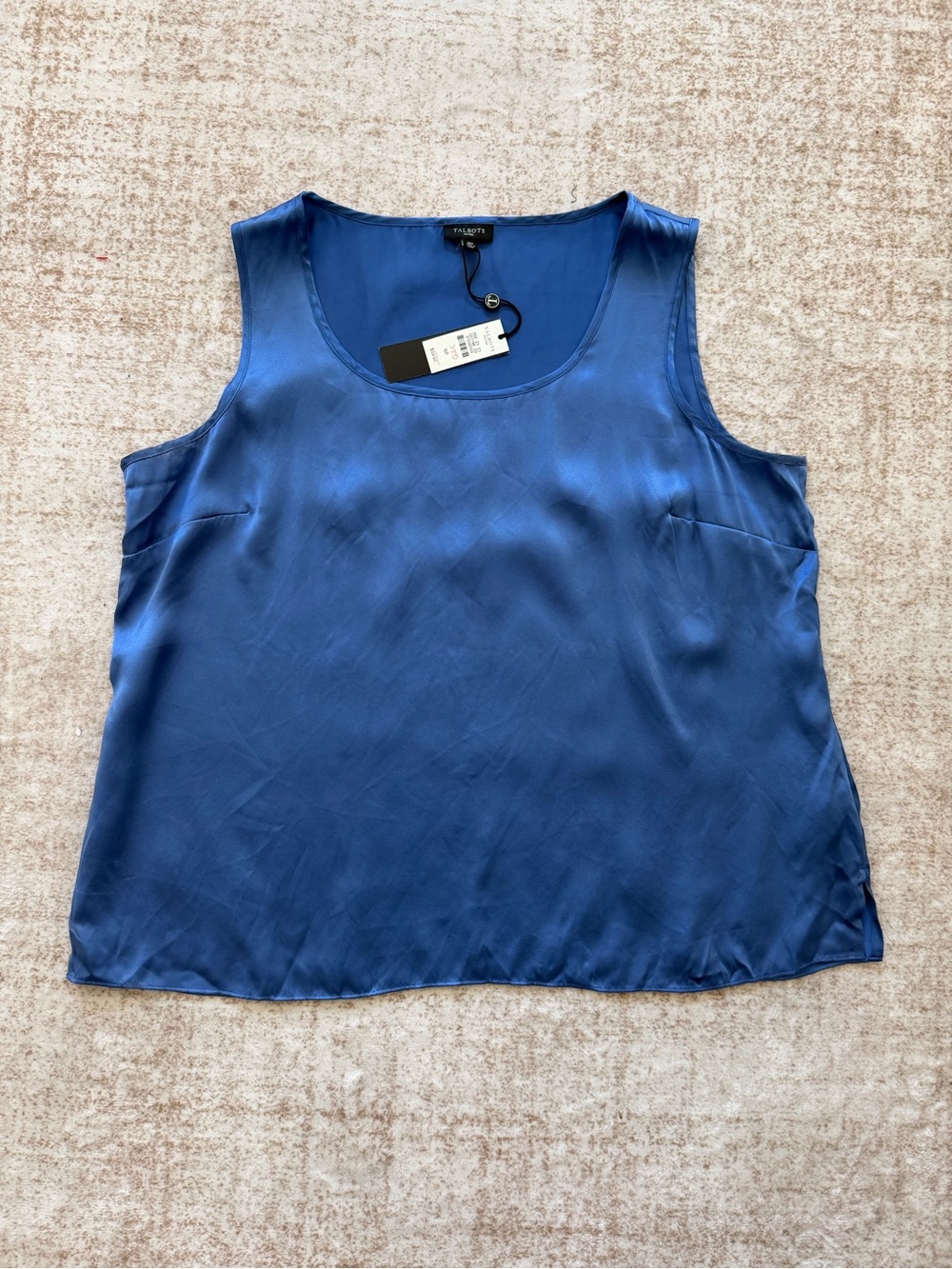 Talbots Petites Cobalt Blue 100% Silk Tank - Size 16P - NWT